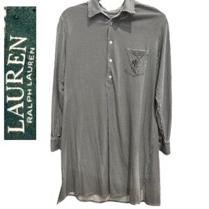 🖤🤍Lauren Ralph Lauren Women’s Black & White Gingham Long Sleeve Shirt Dress Sz M